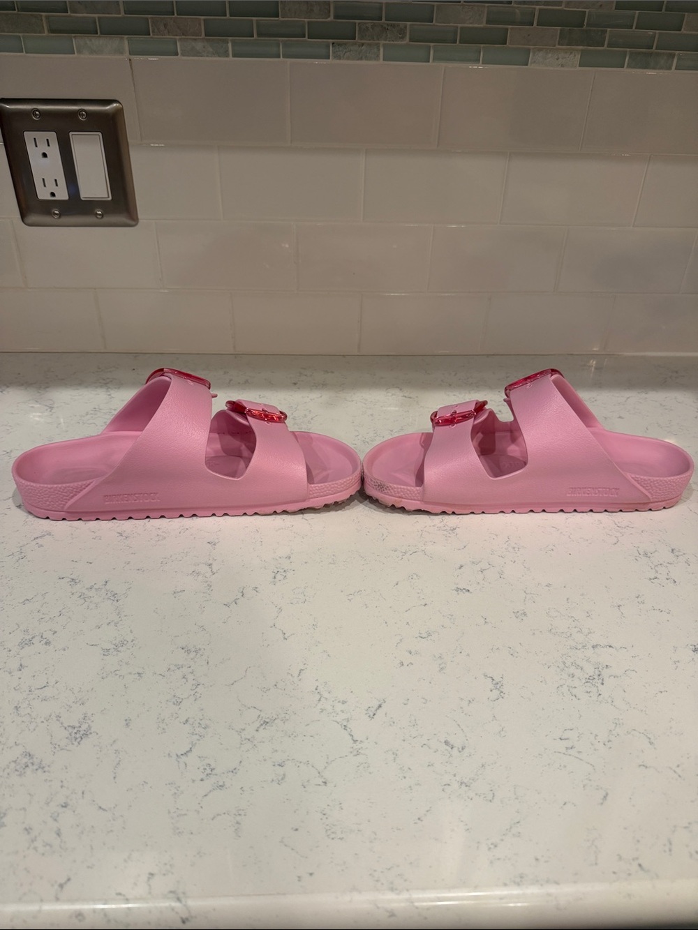 Birkenstick Barbie Pink Double-Strap Slide Sandals Classic Style Size 41 - Picture 5 of 11